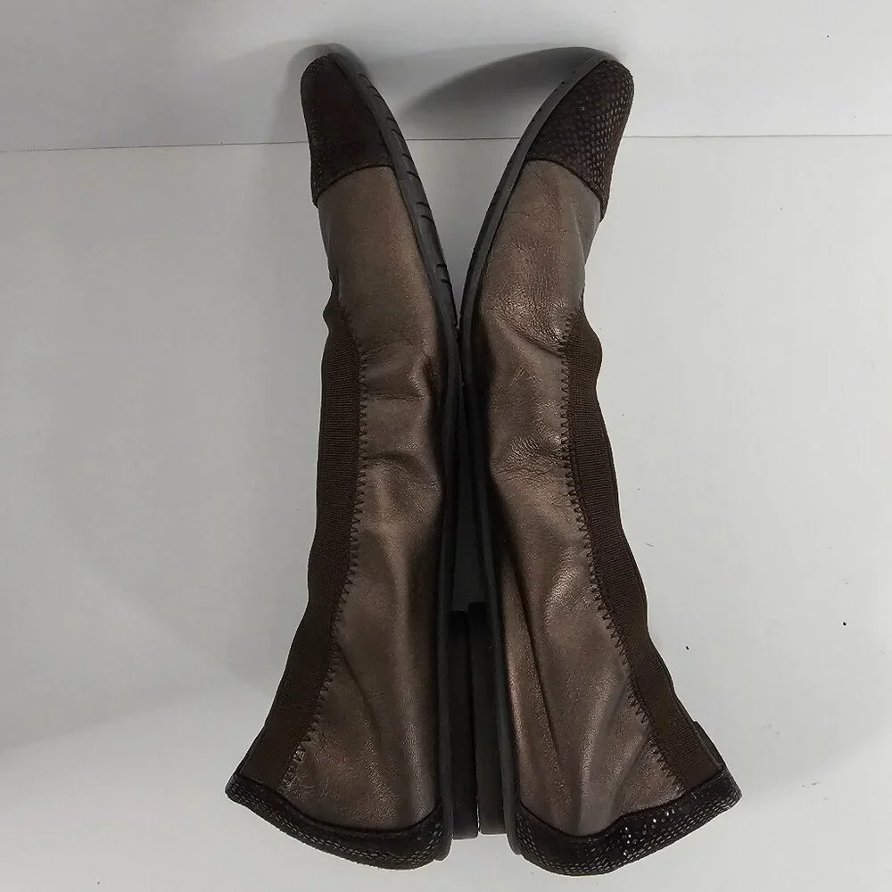 Audrey Brooke Ballet Flat Cap Toe Indie Grunge Casual Leather 8.5